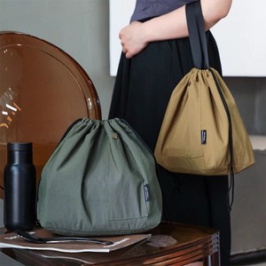 Drawstring Lunch Bag Nylon Waterproof Double Layer Large Size For Students And Daily Use - Product Image 1