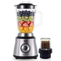RAF R.2844 Blender Elektrik 2-in-1 dengan Wadah Kaca dan Penggiling, Pengolah Makanan Multifungsi untuk Smoothie dan Jus