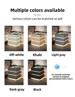 Meubles de chambre à coucher modernes, simples et intelligents, avec chargeur sans fil, haut-parleur Bluetooth, lumière tricolore, table de chevet en bois massif