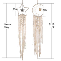 Attrape-rêve en macramé avec hibou et lune, décor de salle Boho, pour filles, vente en gros, macramé mural, attrape-rêve