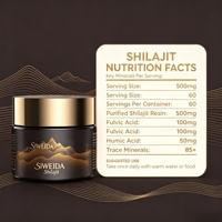 OEM Shilajit Pur Himalaya 85+ Minéraux Traces Acide Fulvique Acide Humique Énergie Soutien Immunitaire Complément 60 Portions