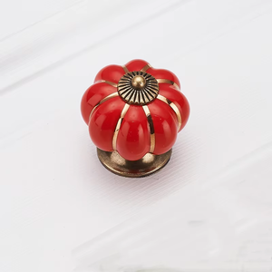Pastoral Cartoon Multi Color Single Hole Children <strong>Bedroom</strong> Cabinet <strong>Door</strong> Drawer Ceramic Pumpkin Shape Style <strong>Knob</strong> - Product Image 5