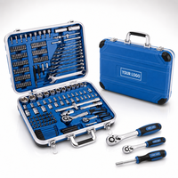Coffret d'outils professionnel de 233 pièces pour mécanicien, avec cliquet 1/4 et 1/2 pouce, douilles, clés mixtes, embouts et clés hexagonales, en mallette rigide, OEM