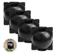 Boîte de culture de racines d'arbre à haute pression, boule d'enracinement de Propagation de plante ronde noire réutilisable pour jardin 5 pièces