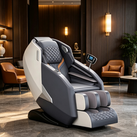 Sillón de Masaje Reclinable de Lujo 3D Zero Gravity, de Cuero PU, con Spa para Pies, Masaje Corporal Completo, Recargable