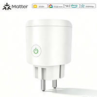 Enchufe Inteligente Matter con WiFi para la UE, 16A 3520W, con Monitoreo de Energía, Medidor de Consumo, Control por Voz, Compatible con Alexa y Google Home
