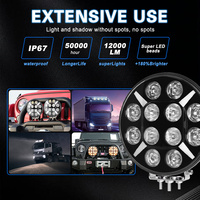 Luces LED de Alta Potencia de 12v 24v, 120W, 9 Pulgadas, Redondas, para Todoterreno, Luz de Conducción, Luz de Trabajo de 9 Pulgadas para Auto, Camioneta, Vehículo Todoterreno
