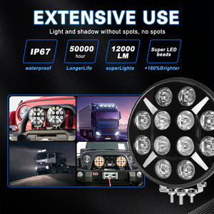 Faro da Lavoro a Led Rotondo da 9 Pollici 12V 24V ad Alta Potenza 120W Luce di Profondità Fuoristrada per Auto Camion Offroad - Product Image 6