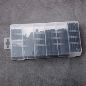 Black Flame Retardant Heat Shrink Tubing 127pc Transparent Box Kit Insulation Protection Home Use - Product Image 1