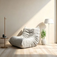 Fauteuil pouf moderne minimaliste en mousse à mémoire de forme avec dossier confortable, canapé individuel pour salon et chambre