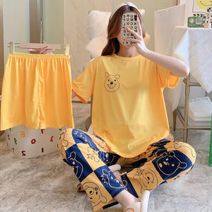 Pigiami <span class=keywords><strong>da</strong></span> donna a manica corta <span class=keywords><strong>da</strong></span> donna 3 pezzi Set <span class=keywords><strong>camicie</strong></span> <span class=keywords><strong>da</strong></span> <span class=keywords><strong>notte</strong></span> pigiama donna a buon mercato Pjs Mujer pigiama <span class=keywords><strong>da</strong></span> donna taglio semplice - Product Image 3