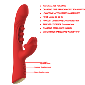 Tongue <span class=keywords><strong>Tease</strong></span> IPX5防水USB充電式17速大人のおもちゃデュアル喜びGスポット舐めるディルドバイブレーター用 - Product Image 2