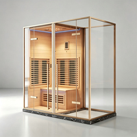 Ruang Sauna Inframerah Jauh untuk Dua Orang, Terbuat dari Kayu Hemlock Cedar, Laris Manis untuk Sauna Dalam Ruangan
