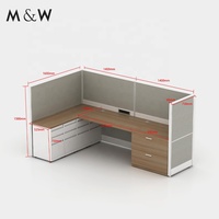 Poste de travail de bureau M&W moderne avec cloison réglable en aluminium pour la maison, le bureau et l'école