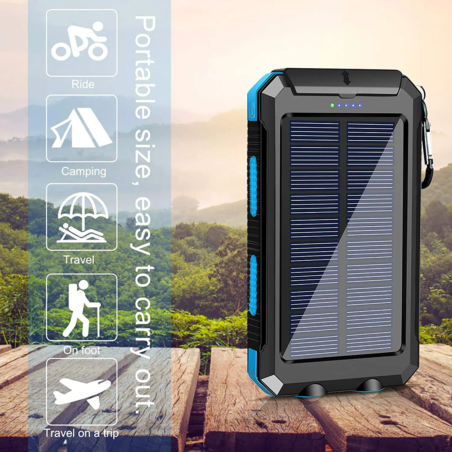 cargador de batería externo usb dual 200000mah banco de la energía solar pack