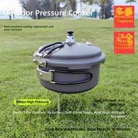 Casserole à pression portable pliable en alliage d'aluminium léger avec une capacité de 2 L pour le camping en haute altitude, les soupes, le riz et plus encore