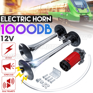 Bocina de Aire para Auto de 1000DB, Súper Fuerte, 12V, Doble Trompeta, con Compresor, para Auto, Camión, Barco, Tren, Bocina de Señalización - Product Image 1