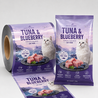 Film d'emballage pour friandises pour chiens, rouleau de film flexible laminé imprimé sur mesure, design de friandises au canard pour l'emballage automatique