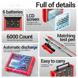 Mh15 Digitale Multifunctionele Meter Automatische Ontlading Isolatie Weerstand <span class=keywords><strong>Tester</strong></span> Voor Ac/Dc <span class=keywords><strong>Voltage</strong></span> <span class=keywords><strong>Abs</strong></span> Lcd Megohmmeter Tools - Product Image 5