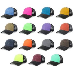 หมวกแก๊ปปักโลโก้คุณภาพสูง 5 แผง ผ้าฝ้ายทวิลสีดำ ขายส่ง หมวกตาข่ายแบบ Trucker สั่งทำได้ - Product Image 1
