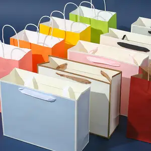 10PCS Kraft Papier Shoppping Tasche für Christams Geburtstag Geschenk Verpackung Box 3 aufträge