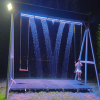 K831 Cortina de Agua LED Mística para Exteriores, Cascada Interactiva sin Salpicaduras, Cortina de Agua Programable con Efecto Lluvia, Ideal para Guarderías