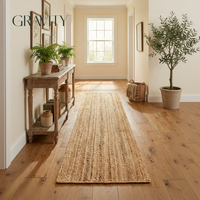 2026 New Customizable Minimalist Durable Textured Handwoven Jute Luxury Runner Rug for Home Living Room
