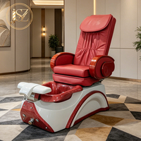 Fauteuils de pédicure de luxe modernes et inclinables électriques pour salon de beauté professionnel, avec spa pour les pieds et massage, pour manucure et pédicure.
