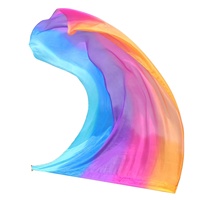 Drapeaux de culte en soie Nayaking avec tiges flexibles, bannière en soie translucide fluide et légère, peinte à la main