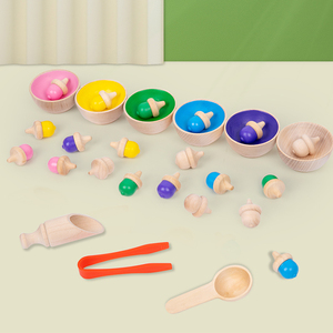 Jeu d'association Montessori en bois : Tasses de tri des couleurs et de comptage pour tout-petits et enfants d'âge préscolaire – Jouet de développement de la motricité fine - Product Image 4