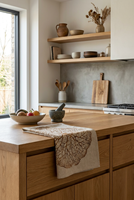 Essuie-tout en coton biologique à motif de toile de mycélium durable pour une maison soucieuse de l'environnement