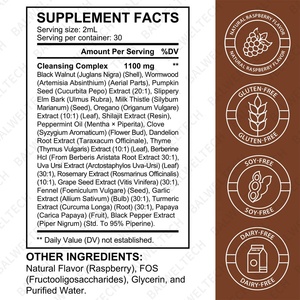 Produit phare : Teinture de Noyer Noir et Absinthe 20-en-1, Marque Privée, Nettoyant Intestinal, Gouttes Liquides de Noyer Noir, Absinthe et Clou de Girofle - Product Image 4