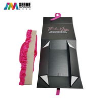 Boîte-cadeau de luxe avec logo en feuille pliante en papier carton perruque magnétique emballage de vêtements boîtes de paquet de cheveux avec insert en satin