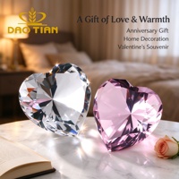 Presse-papiers de luxe en cristal transparent en forme de diamant avec logo personnalisé, ornement en verre K9 découpé en 3D pour décoration de mariage et cadeaux
