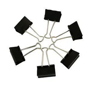 Large Size 51mm Black Office Desktop Metal Paper Binder Clips