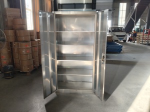 Archivador de Acero Inoxidable con Cerradura y Puertas Dobles, Mueble de Oficina Moderno para Hospital o Uso Comercial - Product Image 3