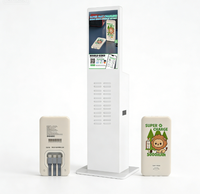 Distributeur automatique de batteries externes pour téléphones avec logo personnalisé, écran extérieur intégré au point de vente (POS) et durable pour les centres commerciaux
