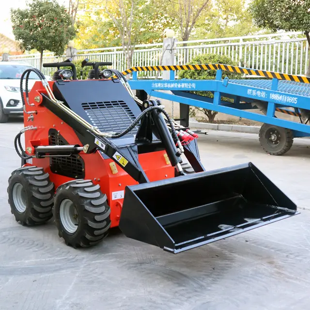 Miễn phí vận chuyển!! Giá rẻ Mini Skid Steer loader DIESEL Mini Skid Steer lật bánh xích bánh xe tải