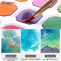 Ensemble de peinture à l'aquarelle professionnelle Giorgione 24 couleurs avec pinceau en nylon et stylo pinceau pour toile/papier offerts