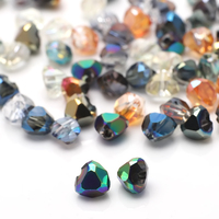 Zhubi 6MM 8MM facettes en forme de coeur pierre perles de verre pour la fabrication de bijoux Triangle coupe perles de cristal pour bricolage artisanat