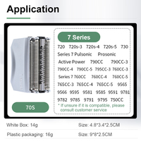 Tête de rasoir électrique de remplacement compatible Braun Série 7 70S, lame unique, étanche, rechargeable par USB, pour le visage et usage domestique