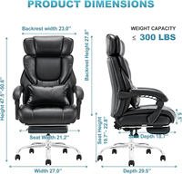 Chaise de bureau de direction à dossier haut, pivotante, en cuir, avec repose-pieds, ergonomique, fauteuil de direction avec repose-pieds