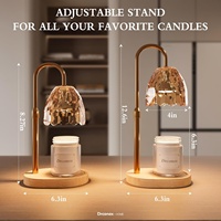 Lampe chauffe-bougie en verre, lumière d'ambiance, avec minuterie, intensité réglable, hauteur ajustable, 2 ampoules pour bougies en pot, anniversaire, ouverture de maison