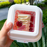 Boîte à lunch jetable en bagasse de canne à sucre, boîte à lunch en forme de coquille, biodégradable, pour croissant, gâteau, hamburger, contenant alimentaire