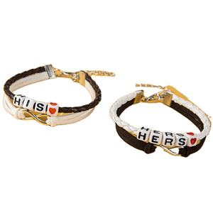 2025 nuevo DS Fashion Meaning 2 PC Set amantes <span class=keywords><strong>amistad</strong></span> cuerda trenzada HIS HERS letras pareja pulseras - Product Image 6