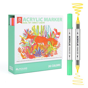 Set di pennarelli acrilici Mobee P-9101/36 Direct Liquid Multicolor Paint Pens con punta a pennello e doppia punta per pittura e progetti artistici - Product Image 1