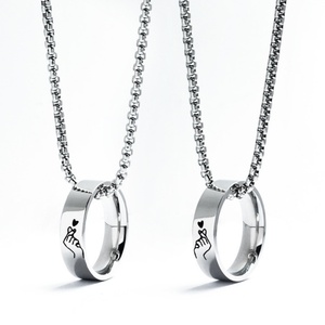 스테인리스 스틸 목걸이 커플링 펜던트 목걸이 남녀 패션 주얼리 목걸이 - Product Image 1