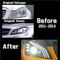 Kit de mise à niveau des feux de jour à LED DRL 12V pour Mercedes-Benz Classe C C200/C260/C300 W204 X204, certifié DOT/EMARK, 25W, nouveau, avec clignotants