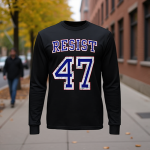 T-shirt a maniche lunghe con grafica effetto invecchiato Resist 47 Retro - Product Image 3