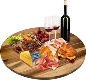 מגש מסתובב עץ acia 20 אינץ ', בגודל יתר ועמיד, מתאים ארונות, משטחים או לוחות - Product Image 1